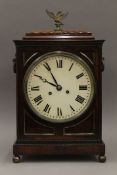 A 19th century mahogany bracket clock. 49 cm high.