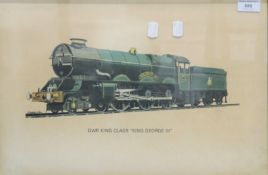 GWR King Class, ''King George III'', print, framed and glazed. 45.5 x 30.5 cm.