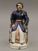 A Staffordshire pottery Prince Albert pastille burner. 16.5 cm high.