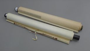 Two Chinese scrolls. The largest 60 cm wide overall.