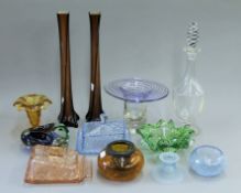 A box of miscellaneous Art glass.