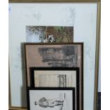 Four various framed and glazed prints.