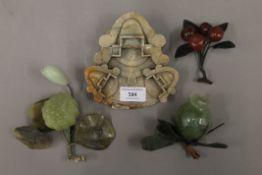 Four Chinese hardstone pieces.