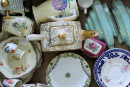 A box of ceramics, including Coalport, etc.