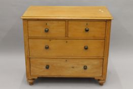 A Victorian pine two-over-two chest of drawers. 94.5 cm wide.