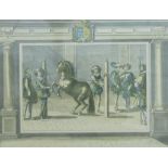 A Horse Training print, framed and glazed. 33 x 28 cm.