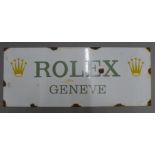 A Rolex enamel sign. 58 cm wide.