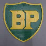 An iron BP sign.