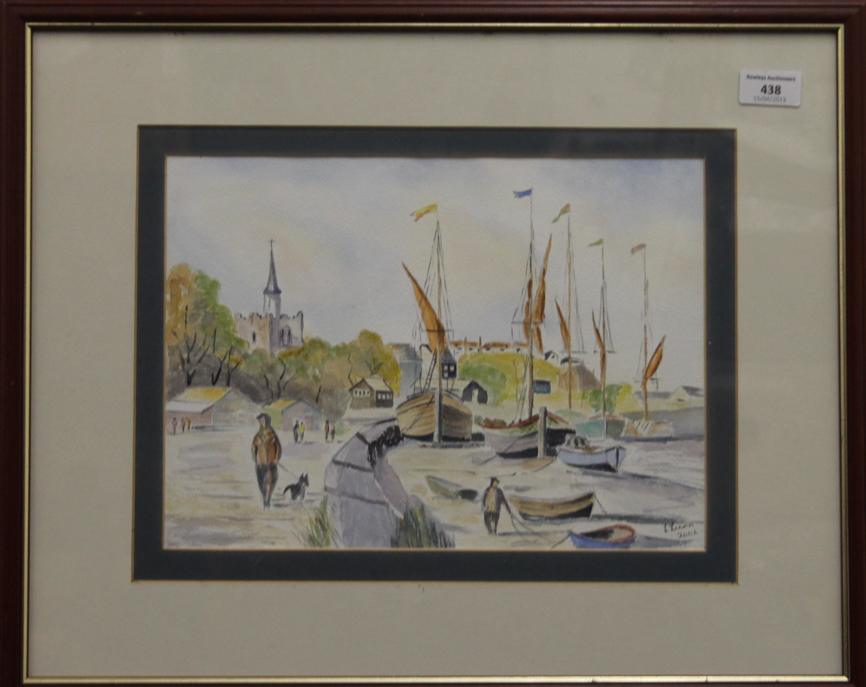 L LUNN, Harbour Scene, watercolour, signed and dated 2002, framed and glazed. 33 x 24 cm. - Image 2 of 3