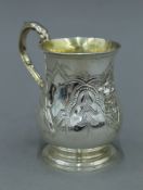 A Victorian silver tankard. 13 cm high. 185.9 grammes.