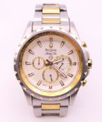 A Bulova Marine Star 100m gentleman's wristwatch with date aperture and 3 dials for seconds,