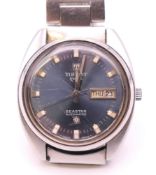 A Tissot Seastar automatic gentleman's wristwatch with day/date aperture. 3.5 cm diameter.