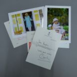 Three hand signed responses received from Her Majesty The Queen Consort (when HRH The Duchess of