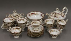 A Victorian porcelain tea set.