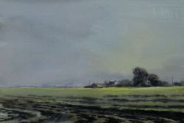 PAUL STAFFORD, Black Fenland, watercolour, framed and glazed. 53 x 36 cm.