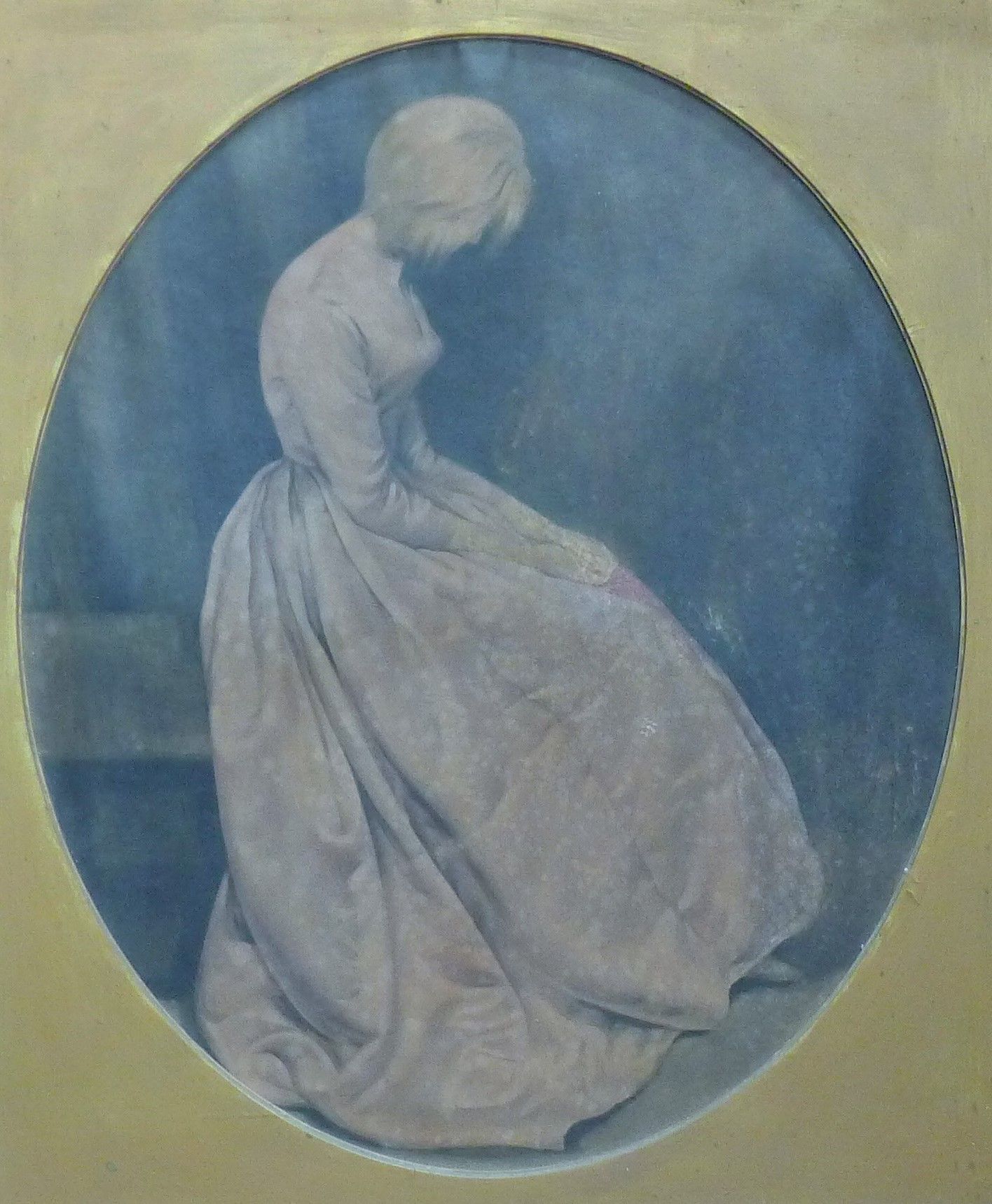 A print of A Seated Lady, housed in a Victorian gilt frame. 77.5 x 88.5 cm.