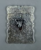 A silver card case. 10 cm high. 74.9 grammes.