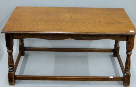 A coffee table and a Victorian walnut side table. The former 89.5 cm long.