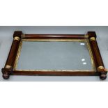 A 19th century mahogany over mantle mirror. 84 cm wide.