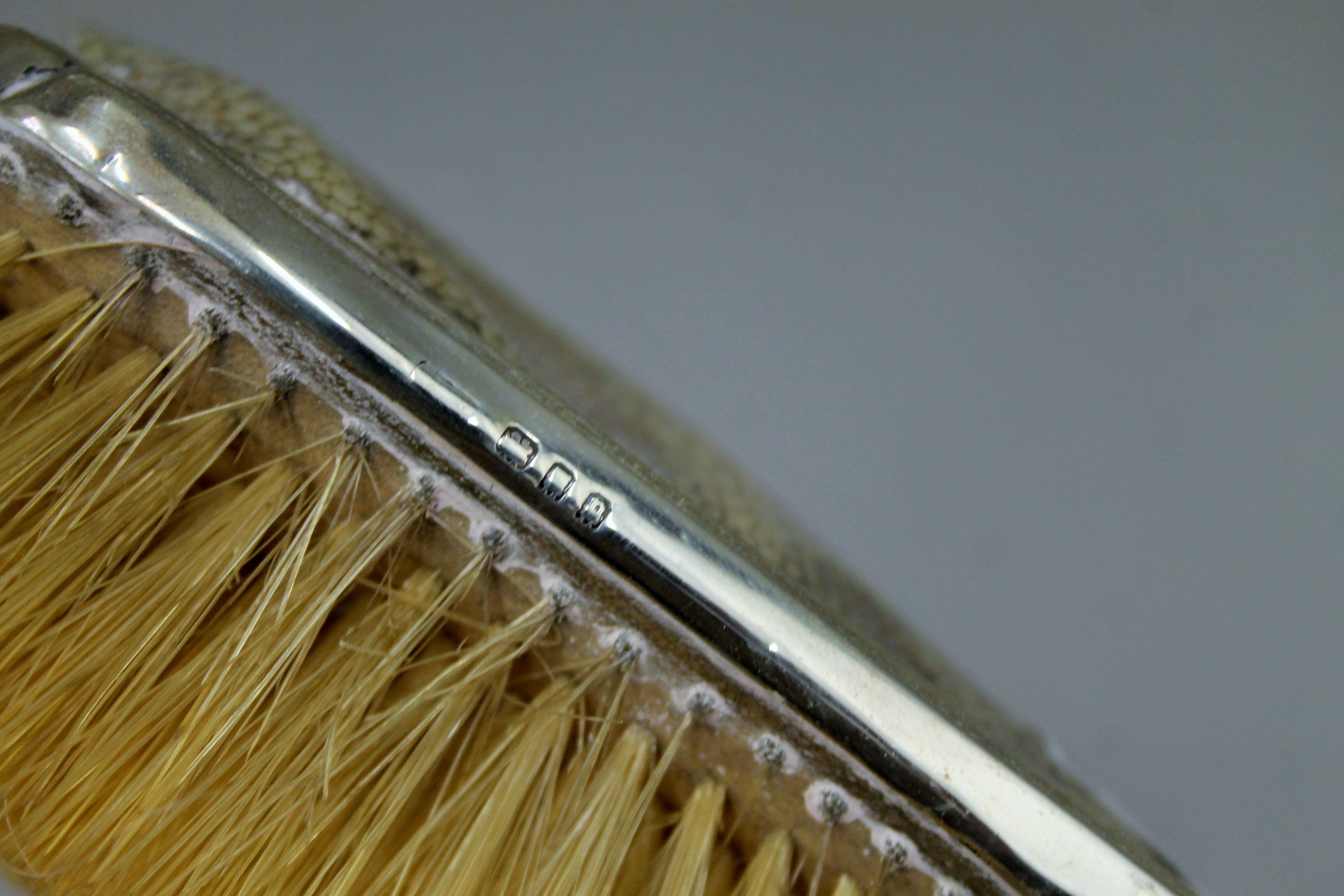 A silver and shagreen dressing table set. - Image 3 of 6