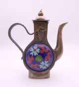 A cloisonne decorated teapot. 10 cm high.