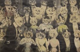 LOUIS WAIN, print, framed and glazed. 34 x 23 cm.