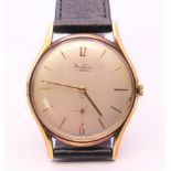 A 9 ct gold Bentima Star gentleman's wristwatch. 3.5 cm diameter.