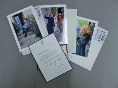 Four hand signed responses received from Her Majesty The Queen Consort (when HRH The Duchess of