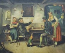 Constantin Stoitzner 1863-1934, Tavern Scene, oil on canvas, framed. 67 x 54.5 cm.