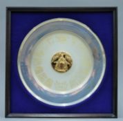 A boxed limited edition silver College of Arms 1953-1978 Queens Coronation dish. 26.5 cm diameter.