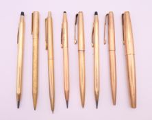 A collection of Parker, Cross and other pens and pencils.