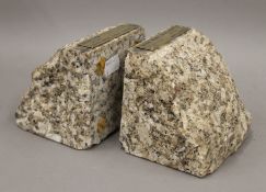 A pair of granite bookends,