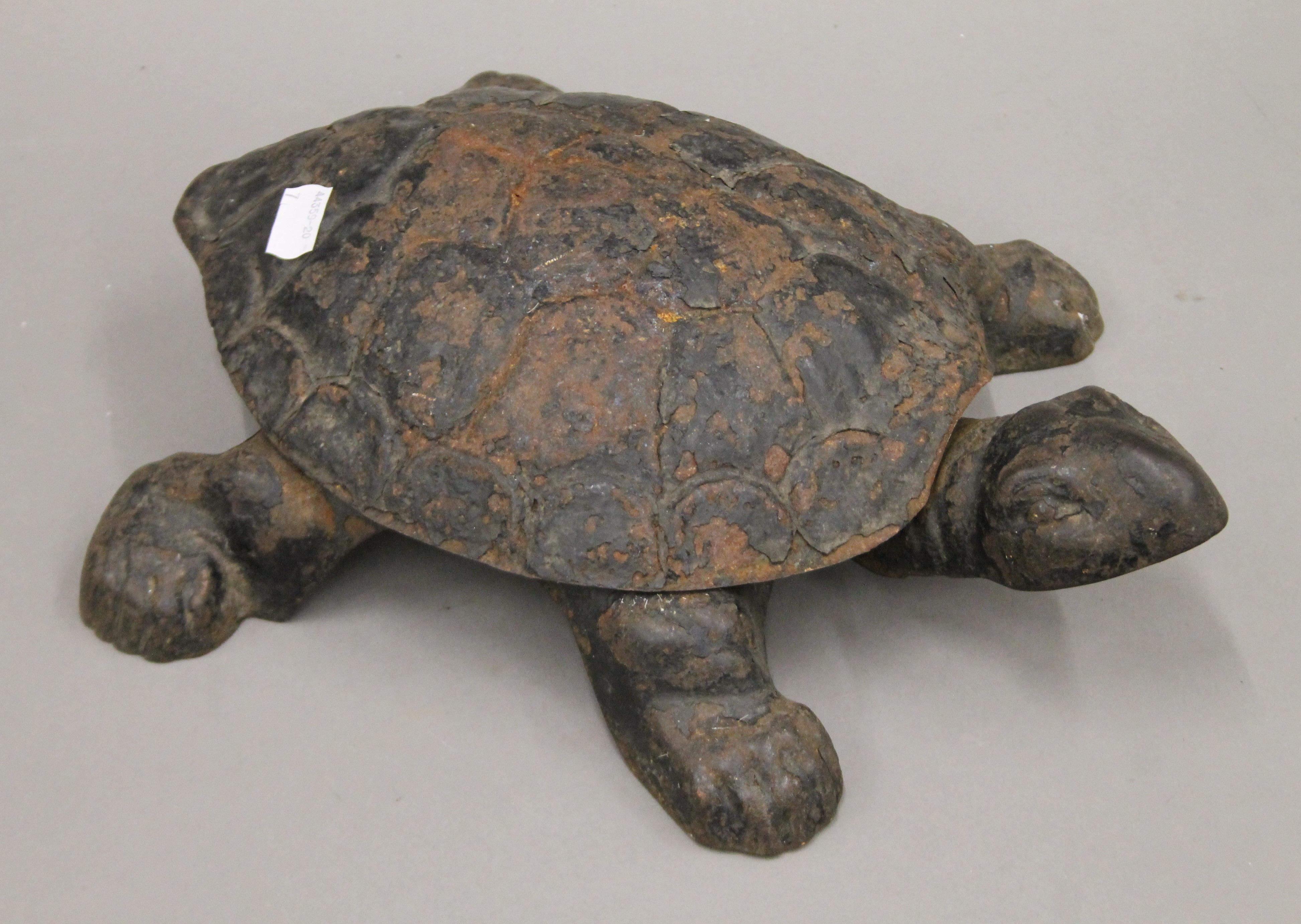 A vintage turtle form spittoon. 34 cm long.
