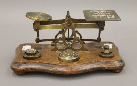 A set of Victorian letter scales. 21 cm wide.