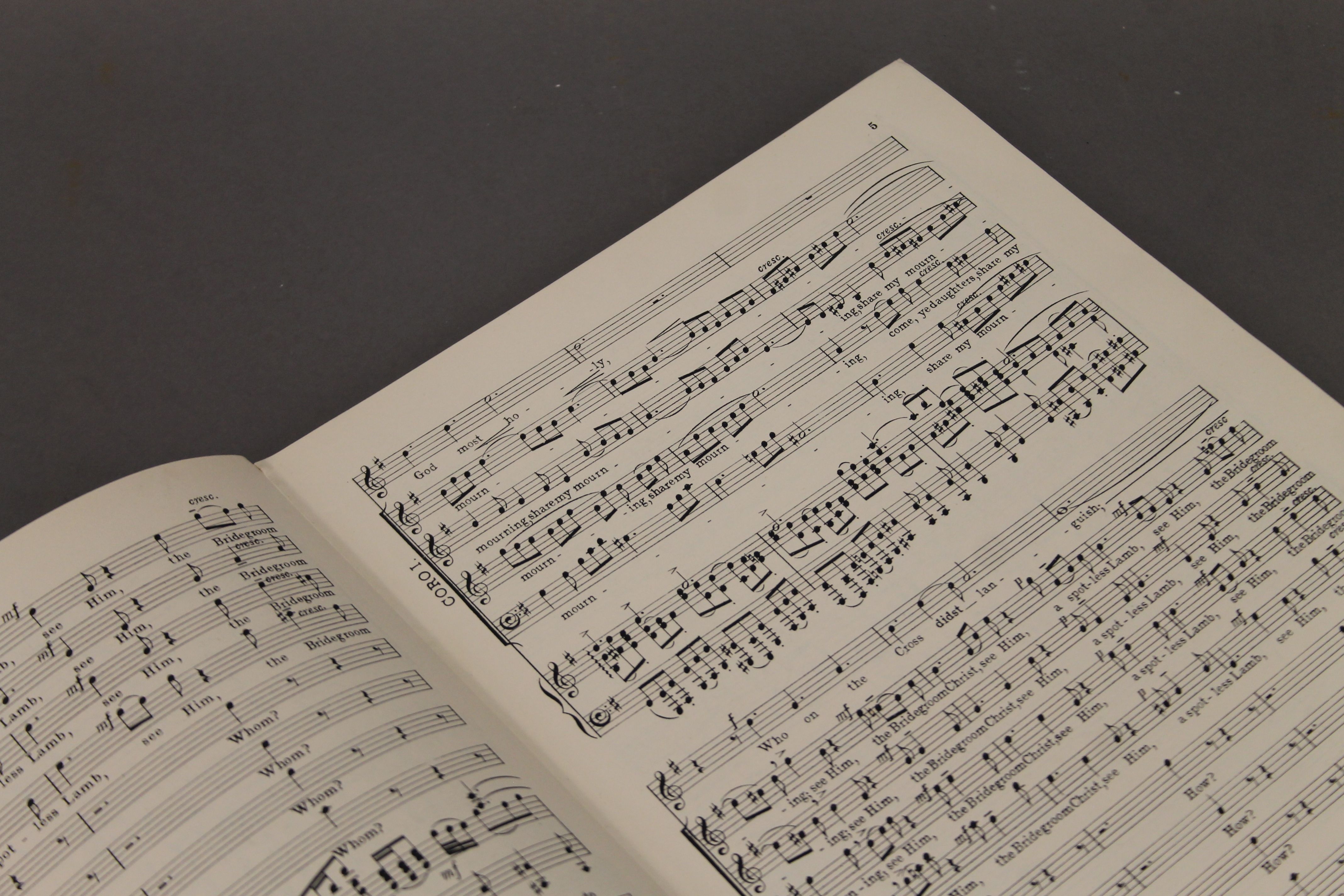 A 1938 hardback score of JS Bach St Mathew Passion edited by Sir Edward Elgar with gilt edged pages, - Image 5 of 9