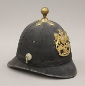 A 19th century military helmet.