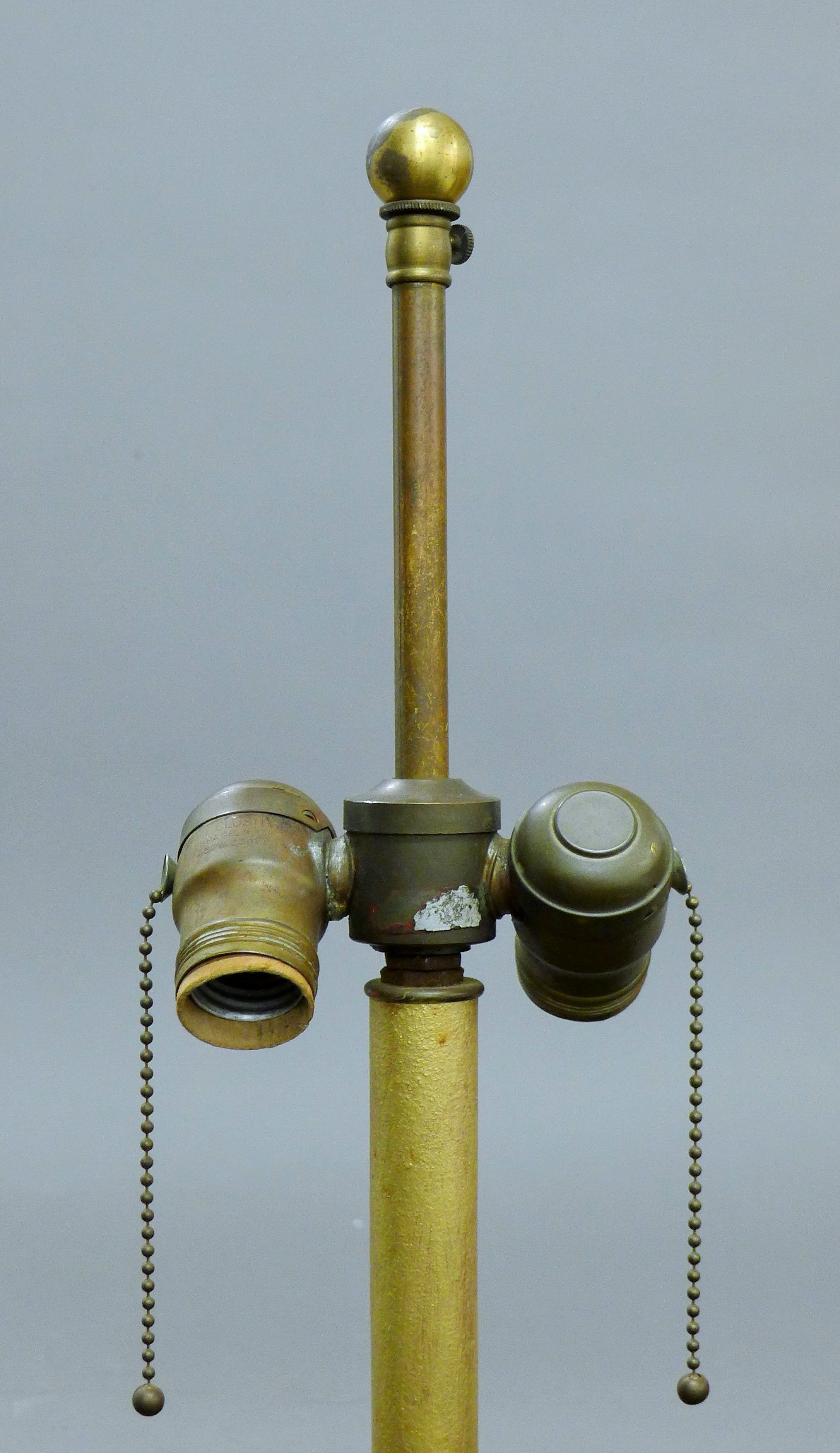 A large brass floor lamp. 119 cm high overall. - Image 2 of 2