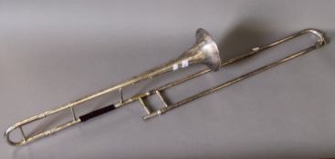 A Besson & Co silver plated trombone.