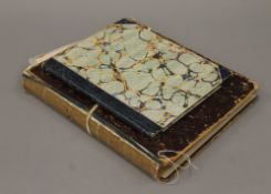 A manuscript copy book circa 1830 and a scrap album.