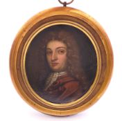 An 18th century oval portrait miniature of Edward Howden, Consul at Hamburg, label on reverse,