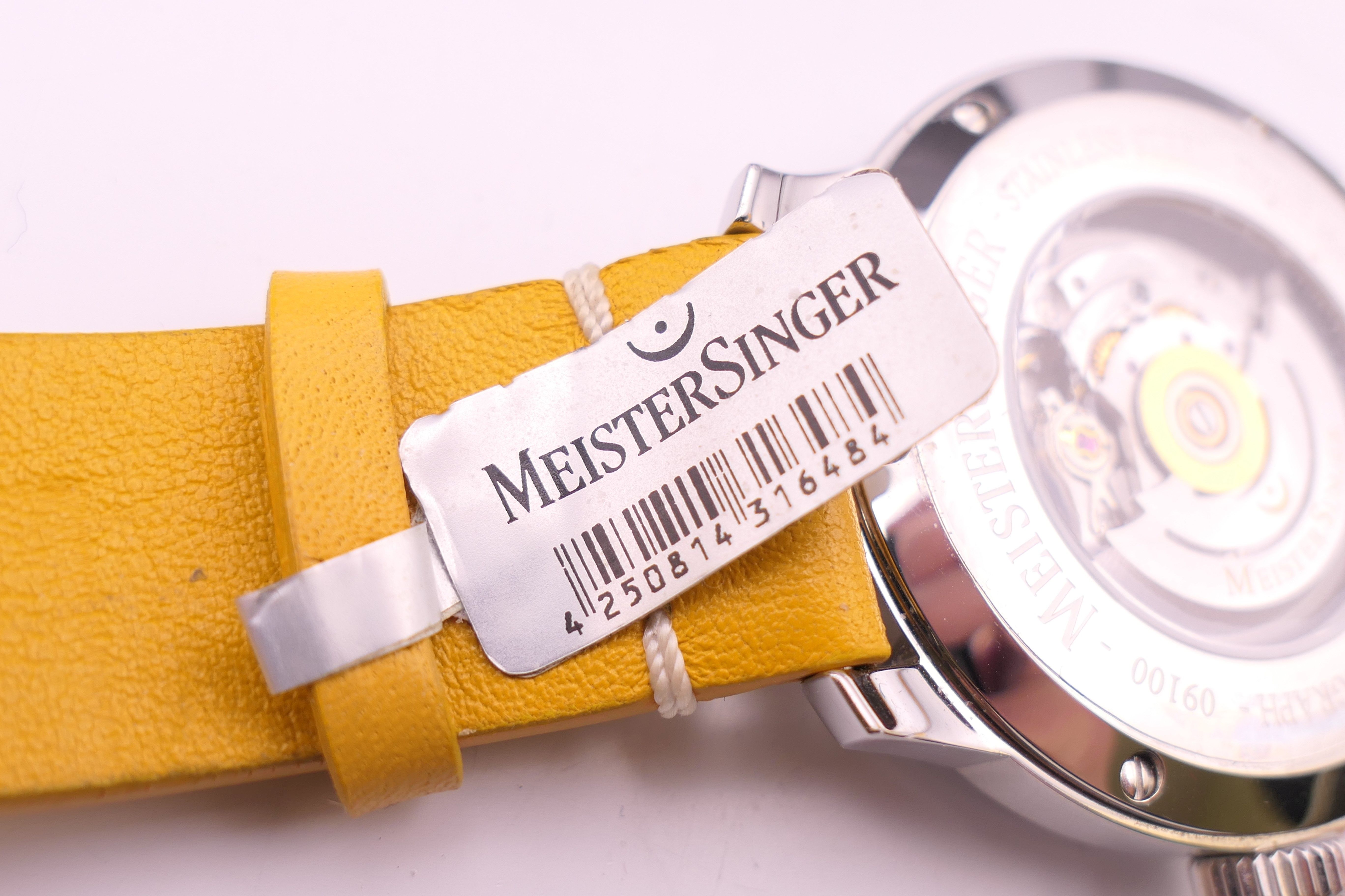 A boxed limited edition Meistersinger Perigraph gentleman's wristwatch. 4.5 cm wide. - Image 9 of 20