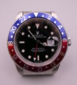 A Rolex GMT "Pepsi" Master II gentleman's watch, model number 16710, serial number K732304,