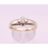 A 9 ct white gold diamond ring. Ring size Q/R. 2.7 grammes total weight.