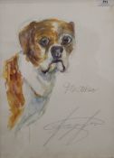 JACQUI JONES (20th/21st century) British, A Portrait of a Boxer Dog 'Fletcher',