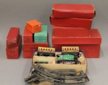 A collection of boxed Hornby O Gauge railway accessories.