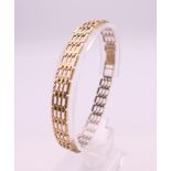 A 9 ct gold bracelet. 20 cm long. 10.4 grammes.