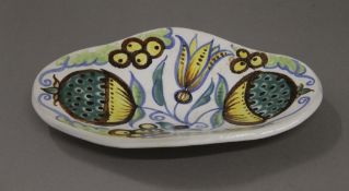 A Donald Mills Art pottery dish. 26.5 cm wide.