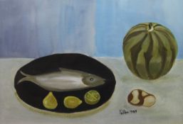 MARY FEDDEN OBE RA (1915-2012) British, Still Life, watercolour, signed and dated 1989,