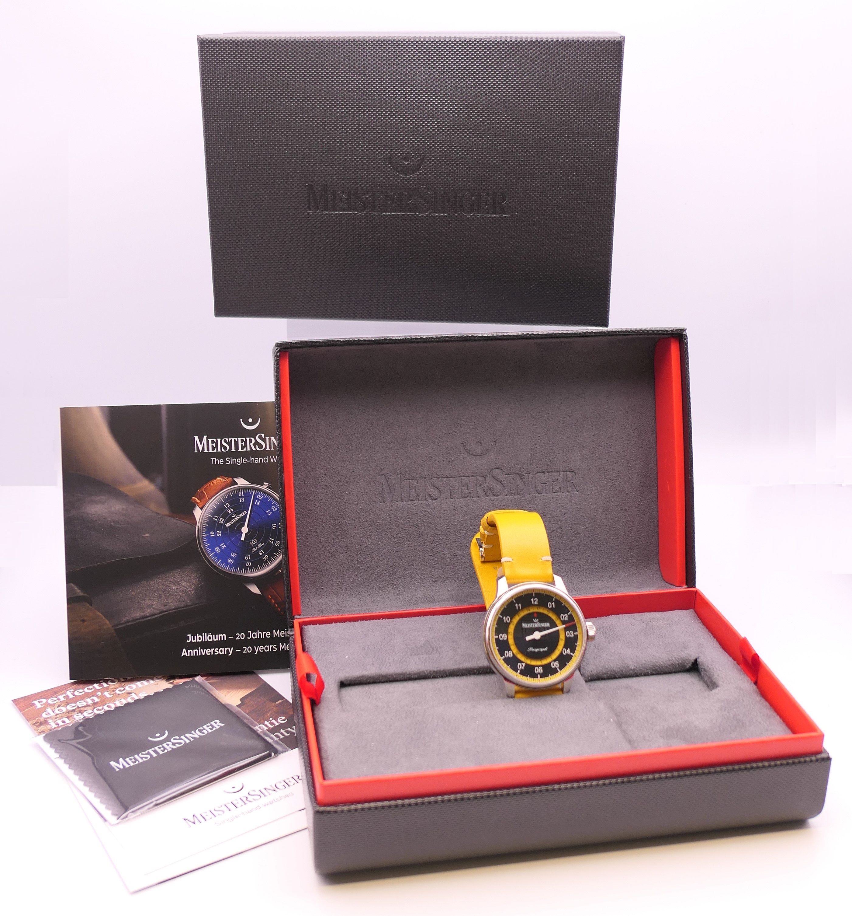 A boxed limited edition Meistersinger Perigraph gentleman's wristwatch. 4.5 cm wide. - Image 2 of 20