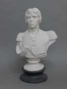 A bust of Nelson. 35 cm high.